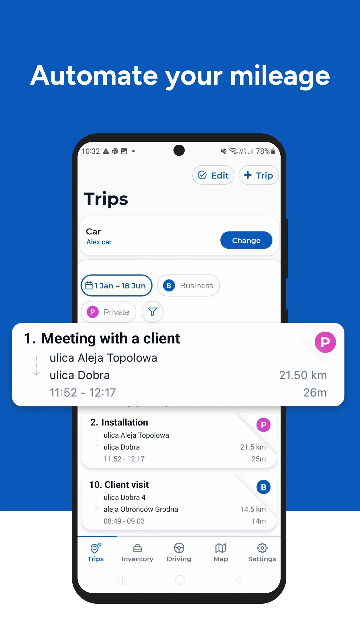 ABAX Driver screenshot